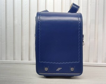 Randoseru Backpack, Blue Japanese Backpack Vintage Pre Owned Randoseru Bag - Model Royal