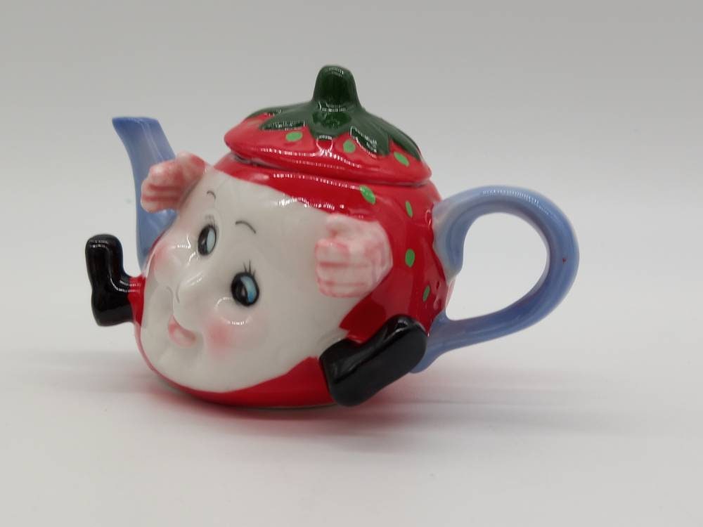 Miniature Novelty Teapot Strawberry Teapot Quirky Etsy