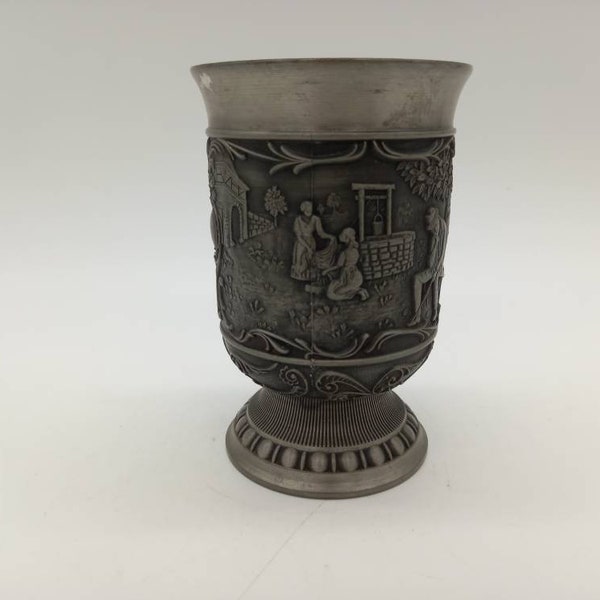 Der Lindenburg, By Franz Shubert. Superb Heavy Pewter Chalice, Goblet, Cup, Drinking Mug.