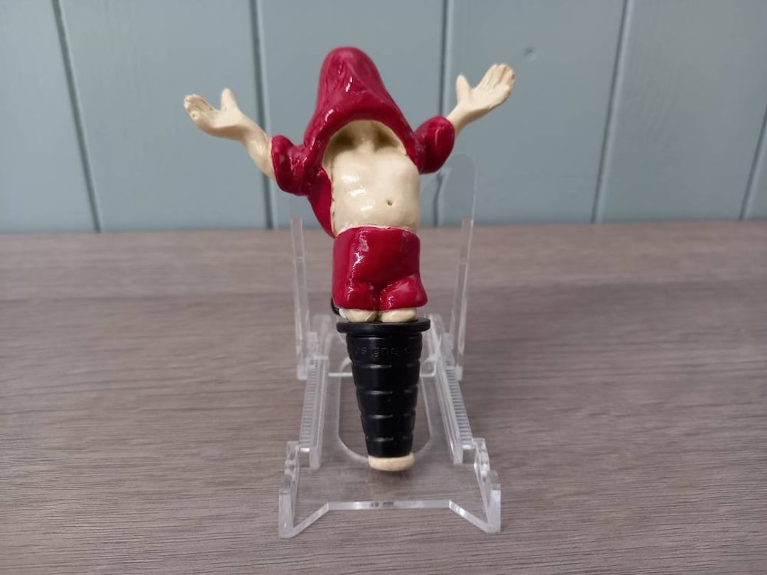 Quirky Bottle Stopper, Hand Painted Footballer Celebrating, 11cm Long