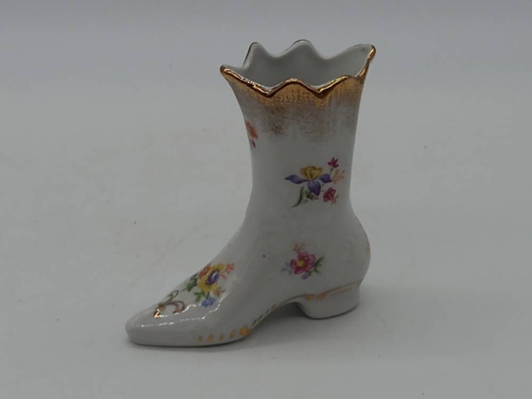 Boot Shoe Vase. Vintage Porcelain. Floral. Fine Bone China -  Israel