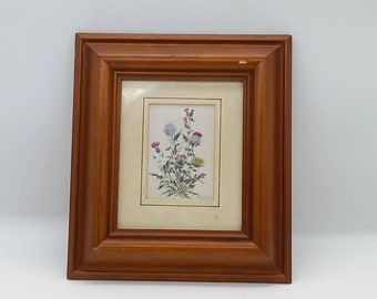 Vintage Solid Wooden Framed Picture, Purple Thistle by Francis Fry.