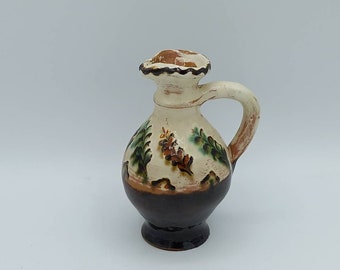 Vintage Ceramic Studio Pottery Jug - Hand Painted 11cm tall