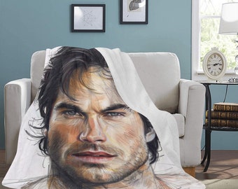 HUGE BEST PRICE Ian Somerhalder Blanket Fleece Travelling Birthday Gifts Valentines Day