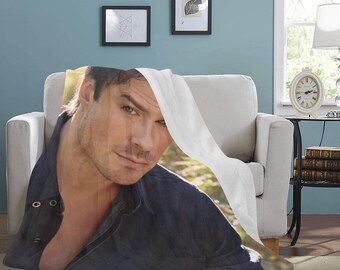 HUGE BEST PRICE Ian Somerhalder Blanket Fleece Travelling Birthday Gifts Valentines Day