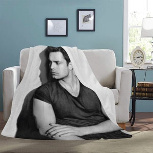 HUGE BEST PRICE Sebastian Stan Blanket Fleece Travelling  Birthday Gifts Mothers Fathers Day
