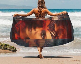 HUGE BEST PRICE Scarlet Witch Beach Towel Wanda Maximoff  Travelling Camping Summer Birthday Gifts Mothers Fathers Day