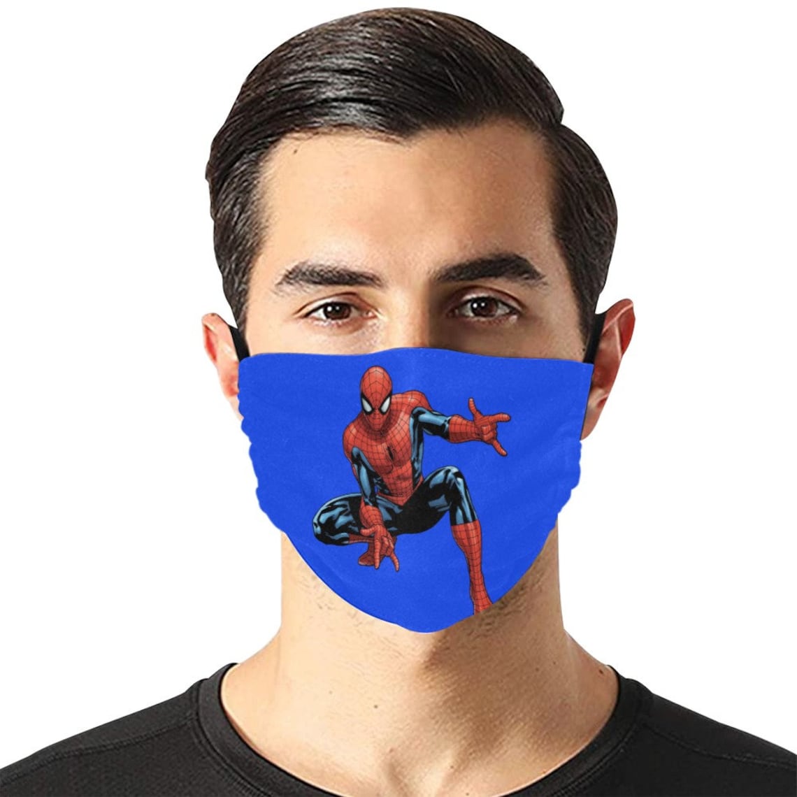 Spiderman Face Mask Super Hero Cotton Covering Cover Etsy
