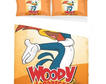 Woody Woodpecker Bedding Set Pillow Cases Duvet Cover Birthday Gifts Christmas