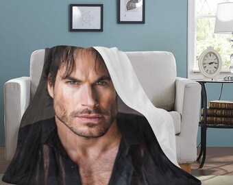 HUGE BEST PRICE Ian Somerhalder Blanket Fleece Travelling Birthday Gifts Valentines Day