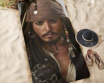 HUGE BEST PRICE Johnny Depp Towel Jack Sparrow Travelling Camping Summer Birthday Gifts Mothers Fathers Day