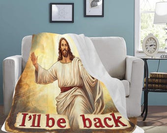 ENORME MEJOR PRECIO Manta de Jesucristo Divertida "Volveré" Regalos de cumpleaños Día de la Madre Día del Padre