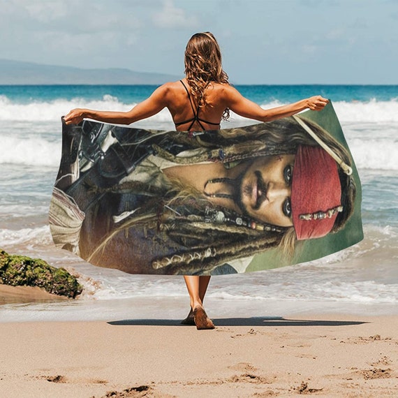 HUGE BEST PRICE Johhny Depp Beach Towel Jack Sparrow Travelling