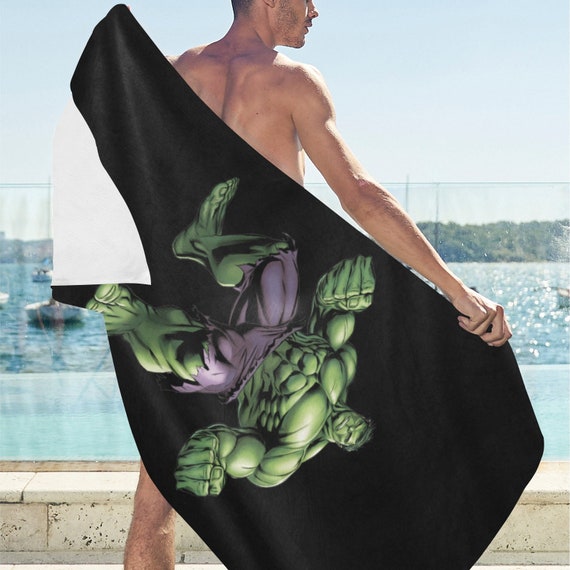 Beach Towel Hulk Towel Captain America Shield Green Hero Hooded