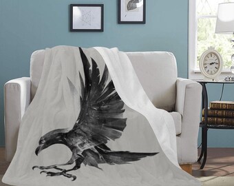 HUGE BEST PRICE Viking Raven Blanket Fleece Odin Valhalla Norse Mythology Nordic Travelling Birthday Gifts Mothers Fathers Day