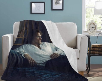 HUGE BEST PRICE Sam Heughan Blanket Fleece Travelling Birthday Gifts Mothers Fathers Day