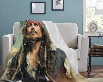 HUGE BEST PRICE Johnny Depp Blanket Jack Sparrow Fleece Travelling  Birthday Gifts Mothers Fathers Day