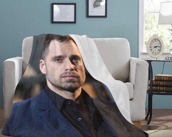 HUGE BEST PRICE Sebastian Stan Blanket Fleece Travelling  Birthday Gifts Mothers Fathers Day