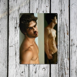 Ian Somerhalder Metal Tin Sign  Birthday Gifts Valentines Day