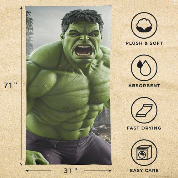 HUGE BEST PRICE Hulk Beach Towel Super Hero Camping Summer