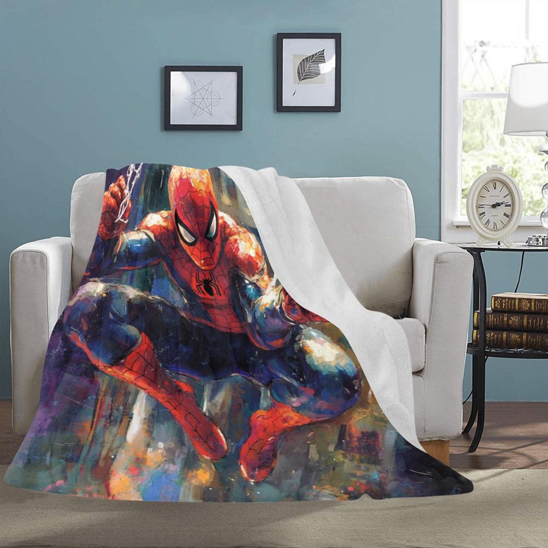 Kids Spiderman Comforter Blanket Twin Quilt Super Hero Bedding Childrens Bedroom