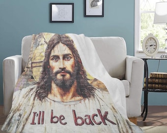 ENORME MEJOR PRECIO Manta de Jesucristo Divertida "Volveré" Regalos de cumpleaños Día de la Madre Día del Padre