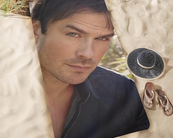 HUGE BEST PRICE Ian Somerhalder Beach Towel  Camping Summer Birthday Gifts Mothers Fathers Day