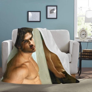 HUGE BEST PRICE Ian Somerhalder Blanket Fleece Travelling Birthday Gifts Valentines Day