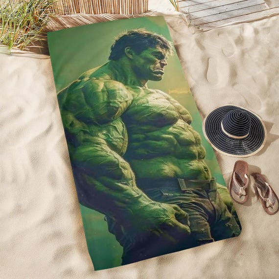 HUGE BEST PRICE Hulk Beach Towel Avengers Super Hero Travelling Camping  Summer Birthday Gifts Mothers Fathers Day