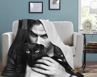 HUGE BEST PRICE Ian Somerhalder Blanket Fleece Travelling Birthday Gifts Valentines Day