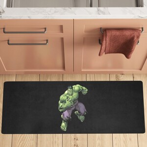 Hulk Kitchen Mat Rubber Material Super Hero Birthday Gifts Anniversary Valentines Day
