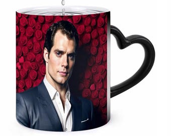 Henry Cavill Color Change Mug Heart Cup Valentines Birthday Gifts Mothers Fathers Day