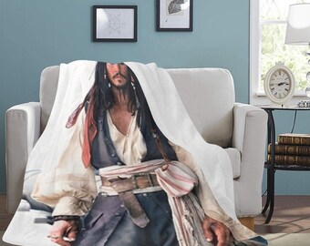 HUGE BEST PRICE Johnny Depp Blanket Jack Sparrow Fleece Travelling  Birthday Gifts Mothers Fathers Day