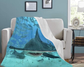 HUGE BEST PRICE Hammer Head Shark Blanket Fleece Travelling Birthday Gifts Mothers Fathers Day