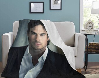 HUGE BEST PRICE Ian Somerhalder Blanket Fleece Travelling Birthday Gifts Valentines Day