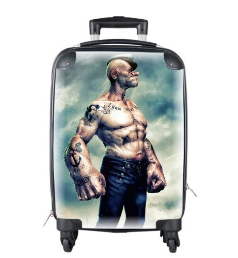 Popeye Suitcase Cabin Lugguge Travelling Sailor Man Cartoon Gifts Birthday Anniversary