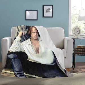 HUGE BEST PRICE Sam Heughan Blanket Fleece Travelling Birthday Gifts Mothers Fathers Day