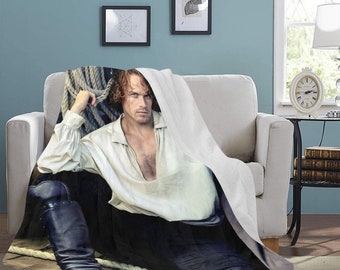 HUGE BEST PRICE Sam Heughan Blanket Fleece Travelling Birthday Gifts Mothers Fathers Day