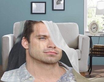 HUGE BEST PRICE Sebastian Stan Blanket Fleece Travelling  Birthday Gifts Mothers Fathers Day