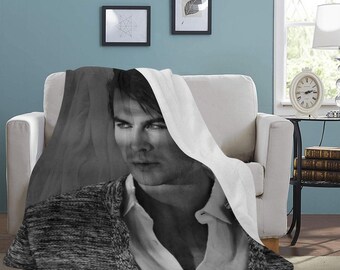 HUGE BEST PRICE Ian Somerhalder Blanket Fleece Travelling Birthday Gifts Valentines Day