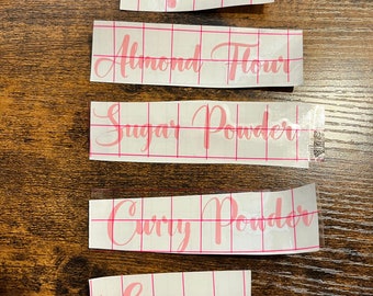Kitchen Canister Labels/Kitchen Canister Decals/Pantry Organization Labels/Kitchen Canisters/Pantry/Flour Sugar Coffee Decals/