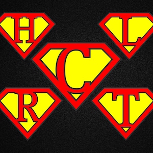 Paquete de alfabeto de superhéroes SVG, superhéroe SVG, alfabeto de súper logotipo SVG, súper fuente SVG, súper letras SVG, letras imprimibles PNG, DXF, Cricut