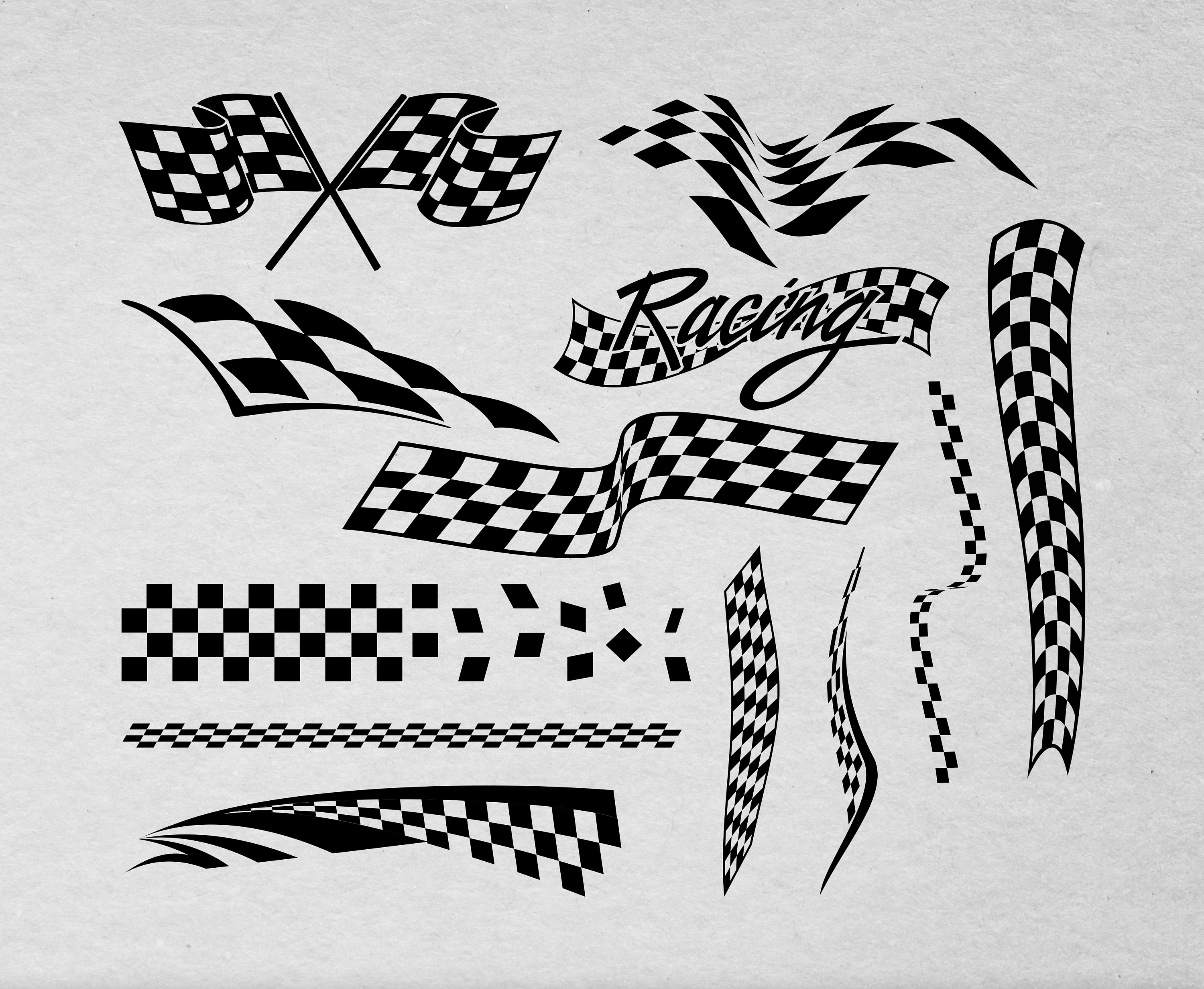 Checkered Flag Street Racing Car Vinyl Graphics Racing Flag 