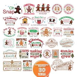 Lebkuchen-Svg-Bundle, Weihnachts-Svg, Lebkuchen-Svg, Lebkuchen-Plätzchen Png, Lebkuchenmann-Svg, Weihnachtsplätzchen, Lebkuchen-Backen Co