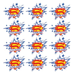 Super Family Bundle SVG, SUPER FAMILY SVG, Super Mom SVG, Super Dad SVG, Super Baby SVG, Superhelden SVG, Vatertag SVG, PNG, Cricut