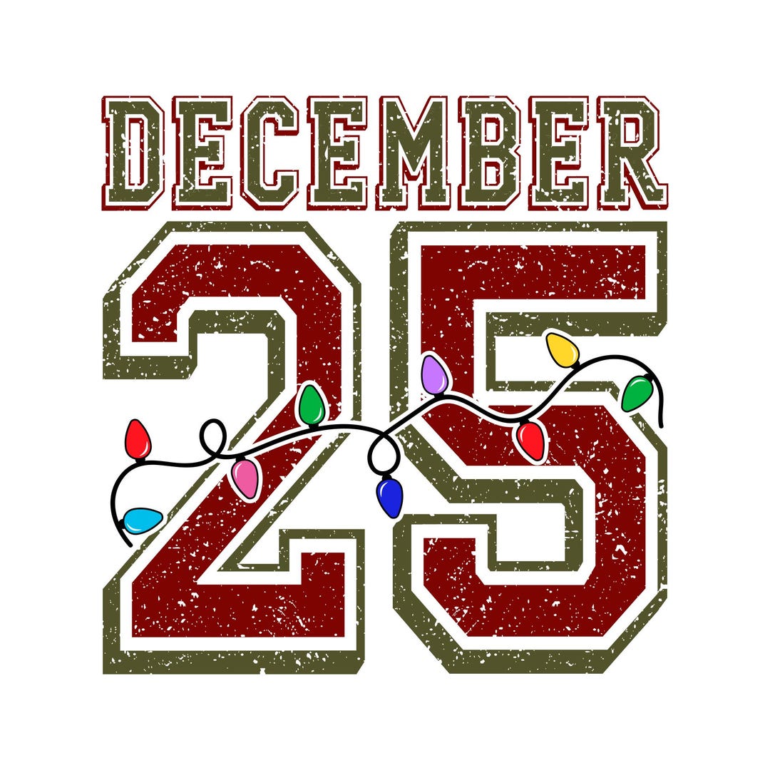 Distressed December 25 Png Svg, Vintage Christmas Svg, Retro Christmas ...
