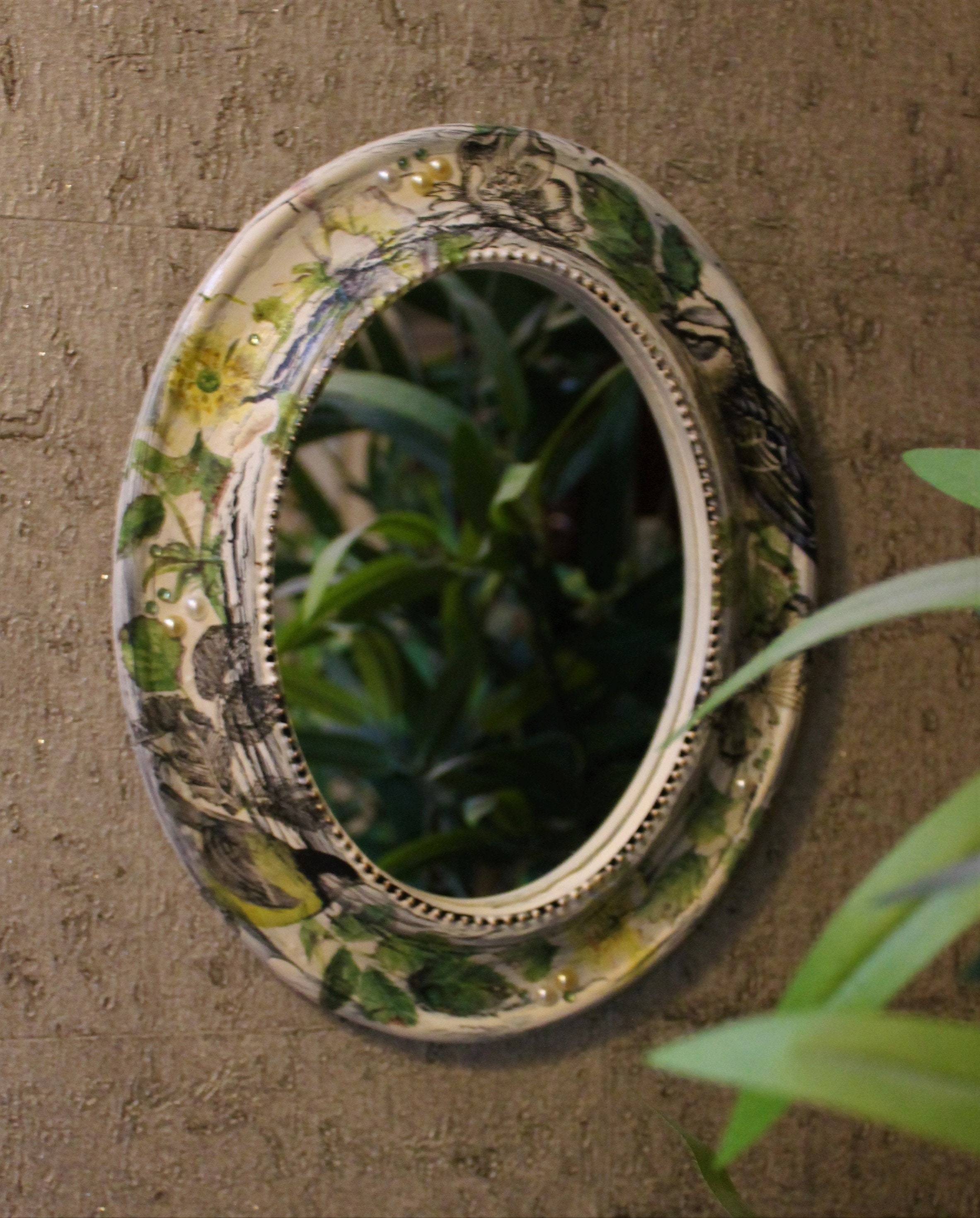 Mirror hand decorated decoupaged 20 x 25 cms pretty shabby Etsy