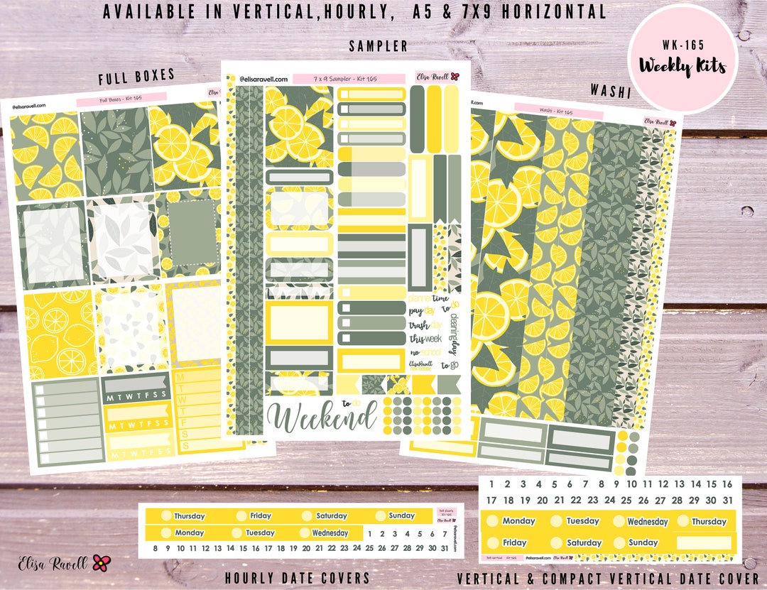 Weekly Planner Stickers Kit for Erin Condren Vertical Horizontal Hourly ...