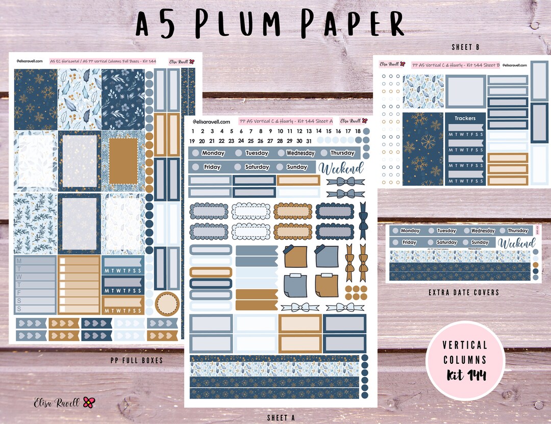 A5 Plum Planner Weekly Planner Stickers Kit Hello Winter Kit - Etsy