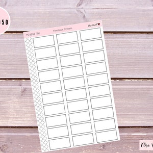 Boîtes au trait plein, demi-boîtes, boîte rectangulaire, autocollants fonctionnels, étiquettes, autocollants de journalisme, autocollants pour agenda, PS-F050